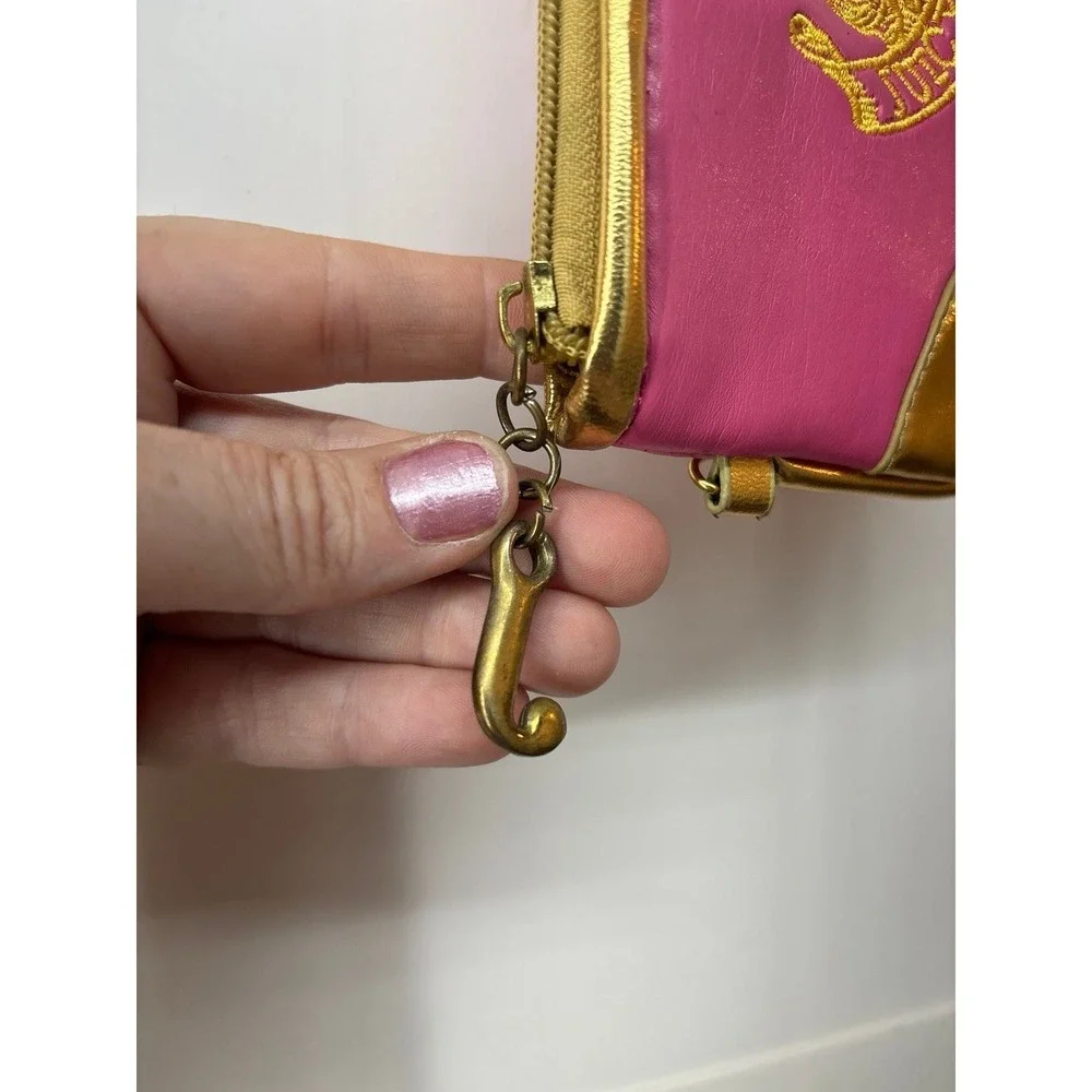 Vintage Juicy Couture Pink & Gold Embroidered Wristlet (Authentic Y2K 90s/00s)